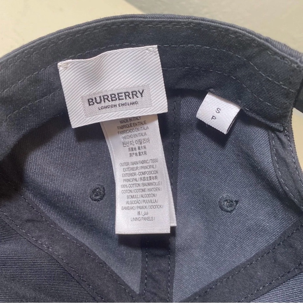 BURBERRY Authentic London England Logo Cap Hat Black Size Small + COA - Picture 5 of 12